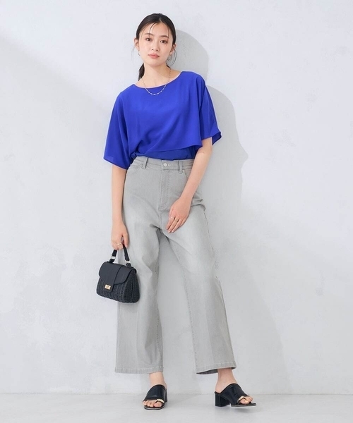 a.v.v(アーヴェヴェ)の「【UVカット/接触冷感】ケープトップス(Tシャツ/カットソー・レディース・ブラック/ブルー/ライトグレー/ダークインディゴブルー・36/38/40)」の15枚目の写真