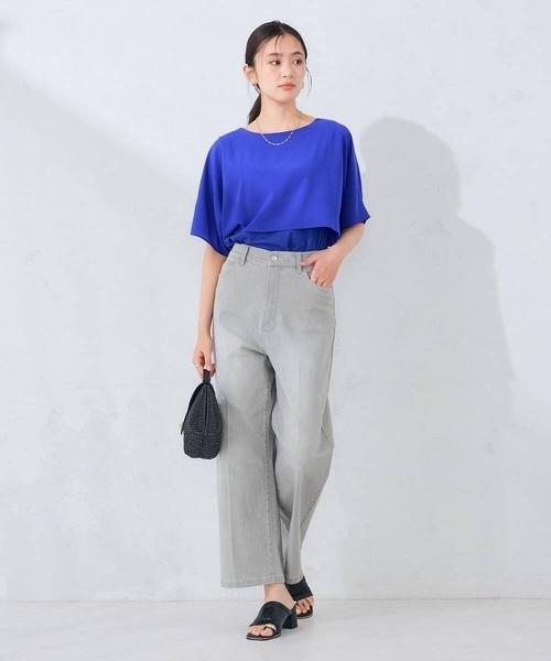 a.v.v(アーヴェヴェ)の「【UVカット/接触冷感】ケープトップス(Tシャツ/カットソー・レディース・ブラック/ブルー/ライトグレー/ダークインディゴブルー・36/38/40)」の17枚目の写真