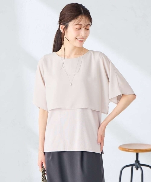 a.v.v(アーヴェヴェ)の「【UVカット/接触冷感】ケープトップス(Tシャツ/カットソー・レディース・ブラック/ブルー/ライトグレー/ダークインディゴブルー・36/38/40)」の18枚目の写真