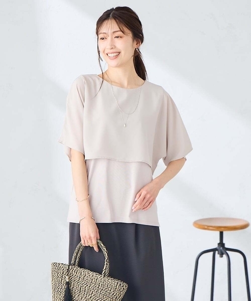 a.v.v(アーヴェヴェ)の「【UVカット/接触冷感】ケープトップス(Tシャツ/カットソー・レディース・ブラック/ブルー/ライトグレー/ダークインディゴブルー・36/38/40)」の19枚目の写真