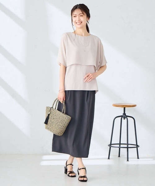 a.v.v(アーヴェヴェ)の「【UVカット/接触冷感】ケープトップス(Tシャツ/カットソー・レディース・ブラック/ブルー/ライトグレー/ダークインディゴブルー・36/38/40)」の20枚目の写真