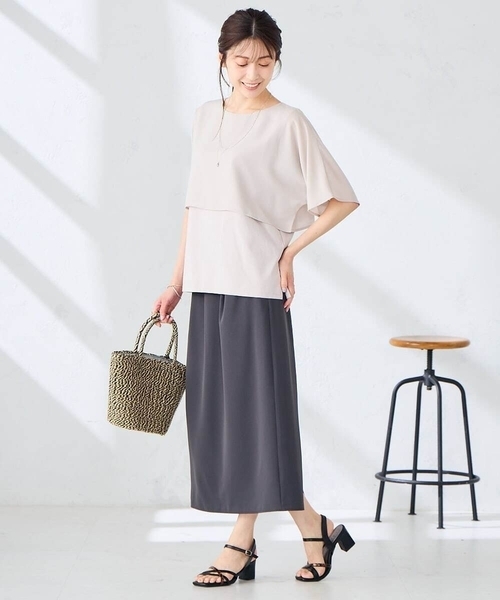 a.v.v(アーヴェヴェ)の「【UVカット/接触冷感】ケープトップス(Tシャツ/カットソー・レディース・ブラック/ブルー/ライトグレー/ダークインディゴブルー・36/38/40)」の21枚目の写真