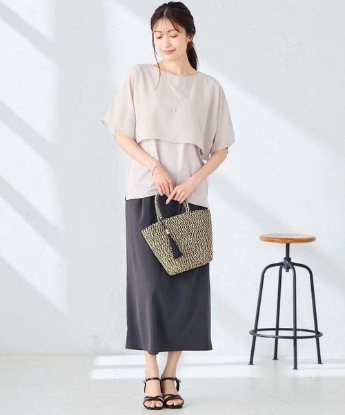 a.v.v(アーヴェヴェ)の「【UVカット/接触冷感】ケープトップス(Tシャツ/カットソー・レディース・ブラック/ブルー/ライトグレー/ダークインディゴブルー・36/38/40)」の22枚目の写真