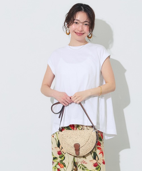 coca(coca)(コカ)の「バックギャザーロールアップスリーブTシャツ(Tシャツ/カットソー・レディース・ブラック/ホワイト・L/M/S)」の12枚目の写真