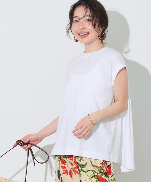 coca(coca)(コカ)の「バックギャザーロールアップスリーブTシャツ(Tシャツ/カットソー・レディース・ブラック/ホワイト・L/M/S)」の14枚目の写真