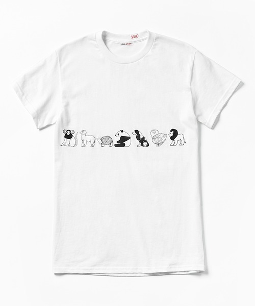 YOUNG&OLSEN The DRYGOODS STORE(ヤングアンドオルセン)の「【YOUNG&OLSEN The DRYGOODS STORE】YOUNG&OLSEN The DRYGOODS STORE 動物ぐるりキッズTシャツ(Tシャツ/カットソー・キッズ・ホワイト/ピンク/ブルー・130/120/110)」の1枚目の写真