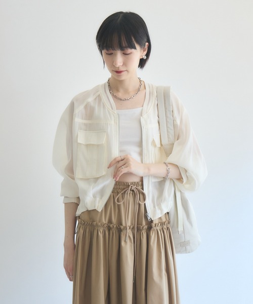 Paradise Picnic（パラダイスピクニック）の「33℃ ミリタリーポケットシアーブルゾン（ブルゾン・レディース・ホワイト/カーキ/ブラック・FREE）」の19枚目の写真