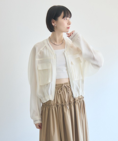 Paradise Picnic（パラダイスピクニック）の「33℃ ミリタリーポケットシアーブルゾン（ブルゾン・レディース・ホワイト/カーキ/ブラック・FREE）」の20枚目の写真