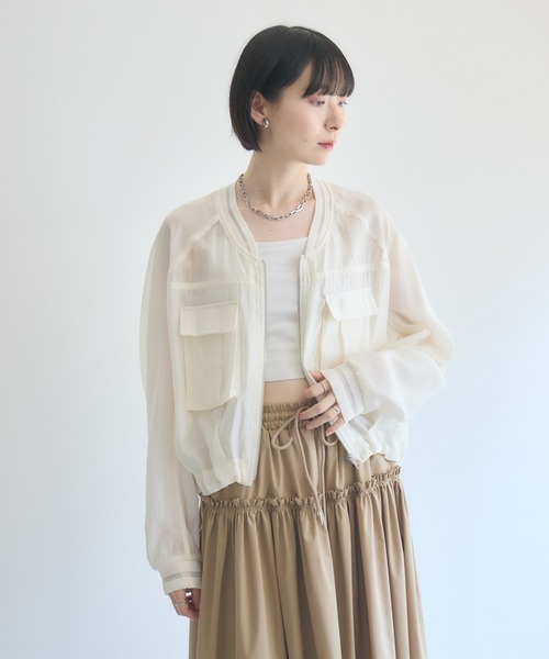 Paradise Picnic（パラダイスピクニック）の「33℃ ミリタリーポケットシアーブルゾン（ブルゾン・レディース・ホワイト/カーキ/ブラック・FREE）」の21枚目の写真