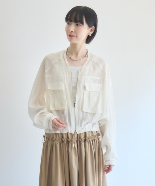 Paradise Picnic（パラダイスピクニック）の「33℃ ミリタリーポケットシアーブルゾン（ブルゾン・レディース・ホワイト/カーキ/ブラック・FREE）」の22枚目の写真