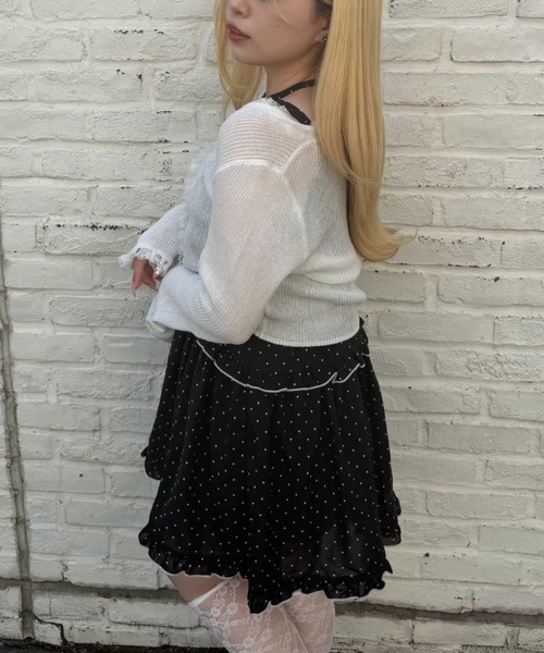 Another Branch olive des olive(アナザーブランチオリーブデオリーブ)の「日焼け対策にも◎シアーリブレース付Vカーディガン(Tシャツ/カットソー・レディース・ピンク/アイボリー/ブラック/サックスブルー/ブラウン・FREE)」の15枚目の写真