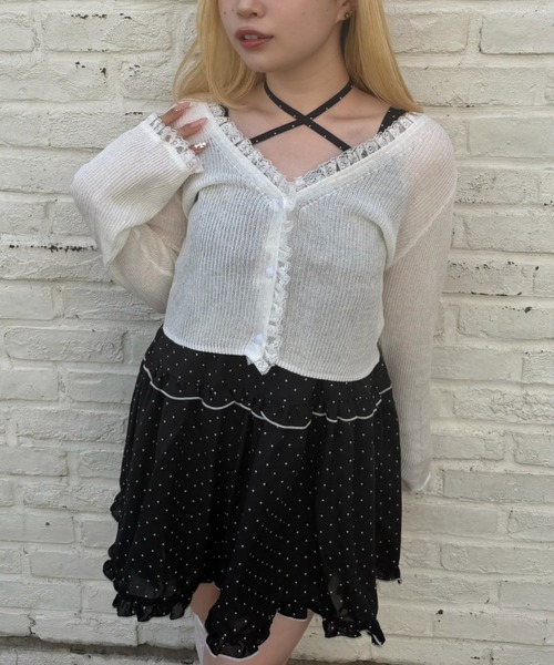 Another Branch olive des olive(アナザーブランチオリーブデオリーブ)の「日焼け対策にも◎シアーリブレース付Vカーディガン(Tシャツ/カットソー・レディース・ピンク/アイボリー/ブラック/サックスブルー/ブラウン・FREE)」の13枚目の写真