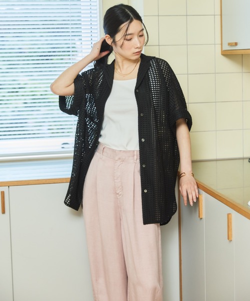 Doux archives(ドゥアルシーヴ)の「【セットアップ対応・リバイバル】メッシュレースオーバーシャツ(シャツ/ブラウス・レディース・ブラック・FREE)」の20枚目の写真