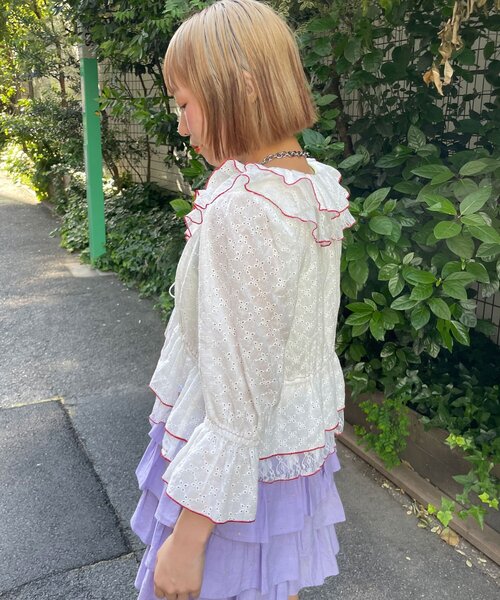 HELLO.SANFRANCISCO(ハローサンフランシスコ)の「【HELLO.SANFRANCISCO/ハローサンフランシスコ】レースボレロメロウブラウス(シャツ/ブラウス・レディース・ブラック/ブルー/ホワイト・ONE SIZE)」の14枚目の写真