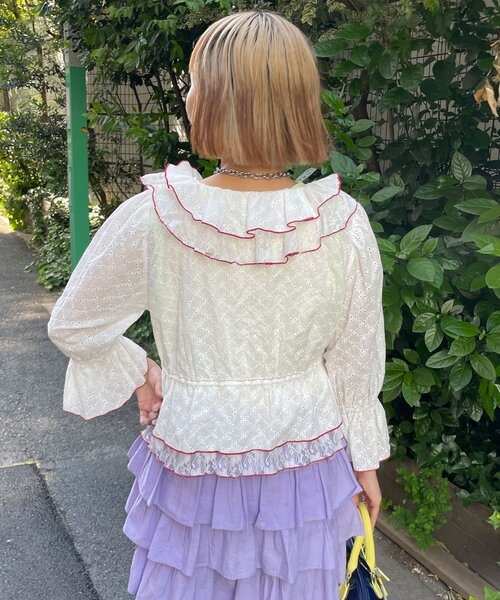 HELLO.SANFRANCISCO(ハローサンフランシスコ)の「【HELLO.SANFRANCISCO/ハローサンフランシスコ】レースボレロメロウブラウス(シャツ/ブラウス・レディース・ブラック/ブルー/ホワイト・ONE SIZE)」の15枚目の写真
