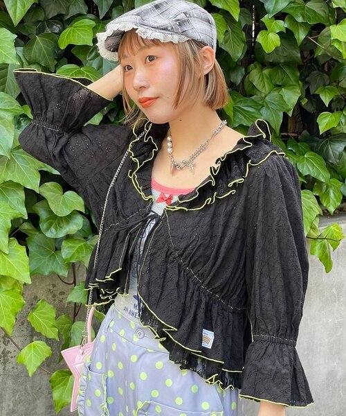 HELLO.SANFRANCISCO(ハローサンフランシスコ)の「【HELLO.SANFRANCISCO/ハローサンフランシスコ】レースボレロメロウブラウス(シャツ/ブラウス・レディース・ブラック/ブルー/ホワイト・ONE SIZE)」の20枚目の写真