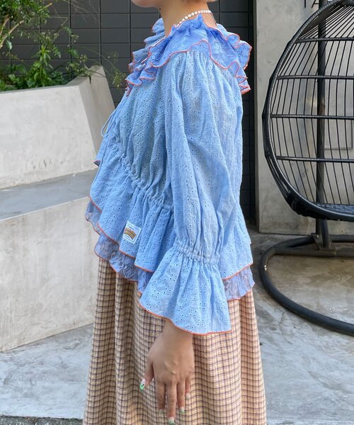 HELLO.SANFRANCISCO(ハローサンフランシスコ)の「【HELLO.SANFRANCISCO/ハローサンフランシスコ】レースボレロメロウブラウス(シャツ/ブラウス・レディース・ブラック/ブルー/ホワイト・ONE SIZE)」の8枚目の写真