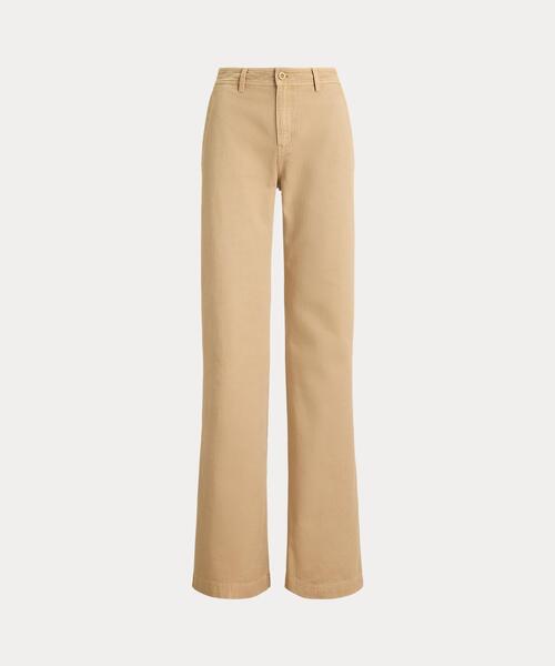 LAUREN RALPH LAUREN（ローレン ラルフ ローレン）の「コットン ツイル ワイドレッグ パンツ（その他パンツ・レディース・ブラウン系6・2/0/6/00）」の2枚目の写真