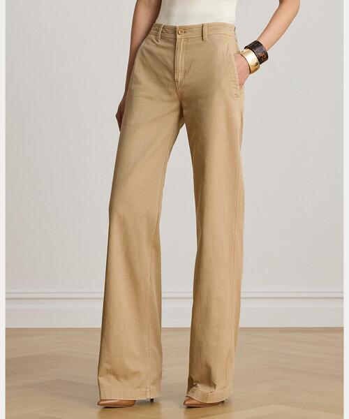 LAUREN RALPH LAUREN（ローレン ラルフ ローレン）の「コットン ツイル ワイドレッグ パンツ（その他パンツ・レディース・ブラウン系6・2/0/6/00）」の3枚目の写真