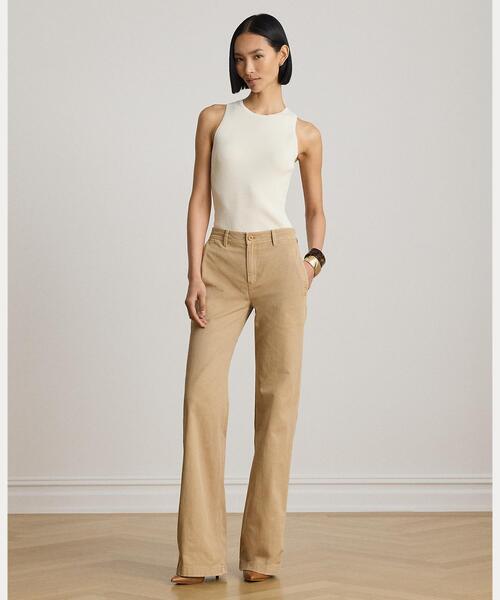 LAUREN RALPH LAUREN（ローレン ラルフ ローレン）の「コットン ツイル ワイドレッグ パンツ（その他パンツ・レディース・ブラウン系6・2/0/6/00）」の6枚目の写真