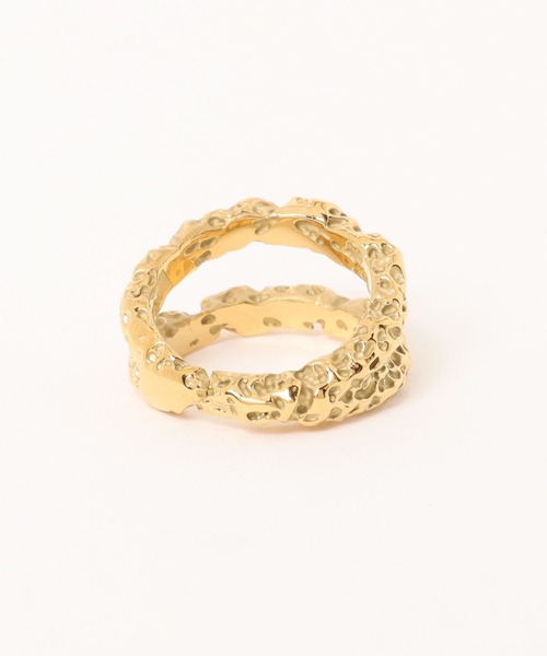TUWAKRIM(トゥワクリム)の「【TUWAKRIM】METALLIC DOUBLE RING(リング・レディース・ゴールド・SMALL/LARGE/X-LARGE)」の3枚目の写真
