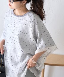 【WEB限定】ドットオーガンジードッキングTシャツ