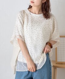 CIAOPANIC TYPY | 【WEB限定】ドットオーガンジードッキングTシャツ(Tシャツ/カットソー)