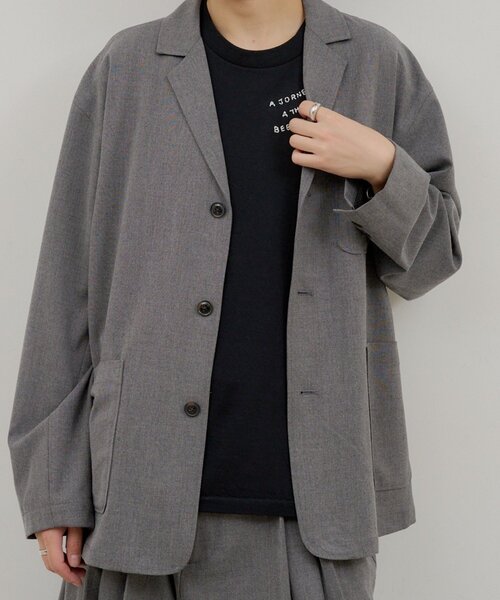 Kastane（カスタネ）の「【UNISEX/SETUP対応】3B テーラードジャケット（テーラードジャケット・レディース・グレー/ブラック・FREE）」の2枚目の写真