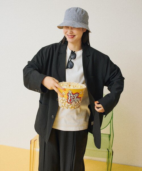 Kastane（カスタネ）の「【UNISEX/SETUP対応】3B テーラードジャケット（テーラードジャケット・レディース・グレー/ブラック・FREE）」の3枚目の写真