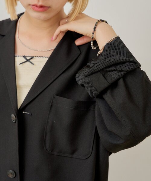 Kastane（カスタネ）の「【UNISEX/SETUP対応】3B テーラードジャケット（テーラードジャケット・レディース・グレー/ブラック・FREE）」の13枚目の写真