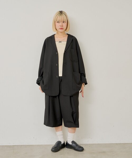 Kastane（カスタネ）の「【UNISEX/SETUP対応】3B テーラードジャケット（テーラードジャケット・レディース・グレー/ブラック・FREE）」の14枚目の写真