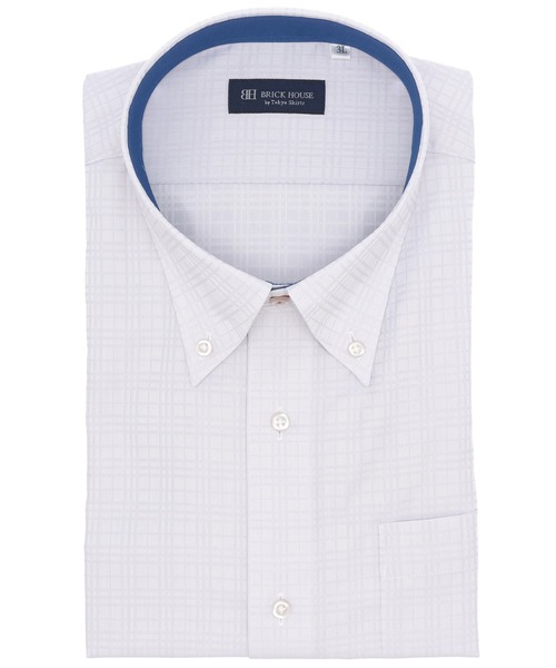 TOKYO SHIRTS(トウキョウシャツ)の「【吸水速乾】 形態安定ノンアイロン ボタンダウン 半袖ビジネスワイシャツ (大きいサイズ)(ビジネスシャツ・メンズ・グレー・首回り47cm/首回り45cm)」の1枚目の写真