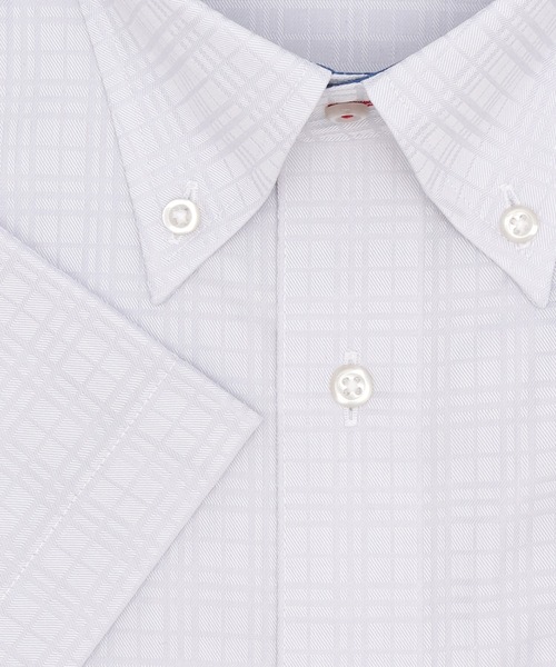 TOKYO SHIRTS(トウキョウシャツ)の「【吸水速乾】 形態安定ノンアイロン ボタンダウン 半袖ビジネスワイシャツ (大きいサイズ)(ビジネスシャツ・メンズ・グレー・首回り47cm/首回り45cm)」の3枚目の写真