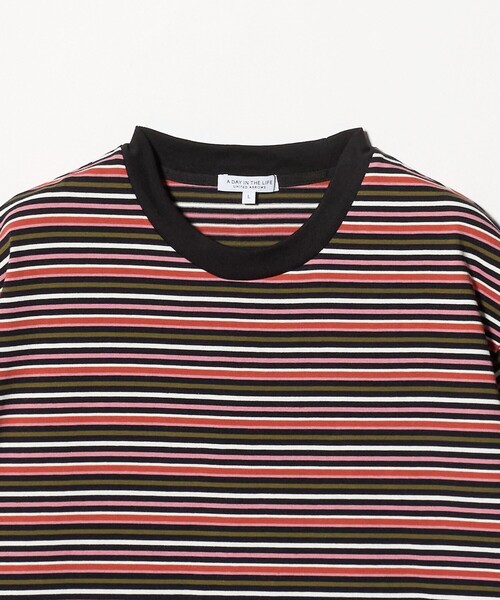 A DAY IN THE LIFE UNITED ARROWS（アデイインザライフユナイテッドアローズ）の「ラスティック ボーダー リラックスカットソー＜A DAY IN THE LIFE＞（Tシャツ/カットソー・メンズ・ライトブルー/ピンク・M/L）」の7枚目の写真