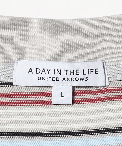 A DAY IN THE LIFE UNITED ARROWS（アデイインザライフユナイテッドアローズ）の「ラスティック ボーダー リラックスカットソー＜A DAY IN THE LIFE＞（Tシャツ/カットソー・メンズ・ライトブルー/ピンク・M/L）」の9枚目の写真