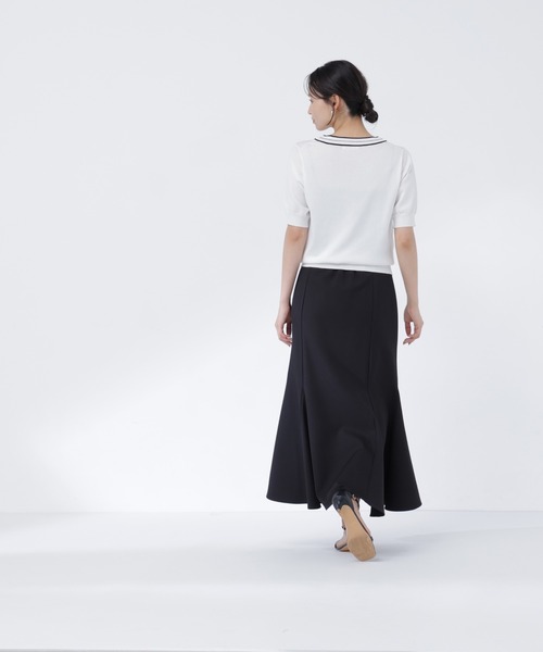 NATURAL BEAUTY BASIC(ナチュラルビューティーベーシック)の「バイカラーリボンニット(ニット/セーター・レディース・ブラック系その他2/ホワイト系その他/ネイビー系・フリ-)」の7枚目の写真
