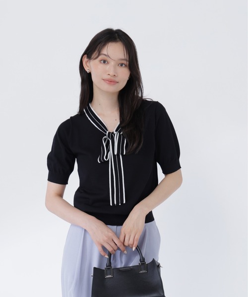 NATURAL BEAUTY BASIC(ナチュラルビューティーベーシック)の「バイカラーリボンニット(ニット/セーター・レディース・ブラック系その他2/ホワイト系その他/ネイビー系・フリ-)」の19枚目の写真