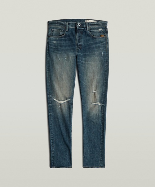 G-STAR(ジースター)の「3301 Slim Jeans/ヴィンテージライクベーシックスリムテーパードジーンズ/ダメージ加工(デニムパンツ・メンズ・ブルー系その他・33/30/32/30/31/30/30/30/29/30/34/30)」の1枚目の写真