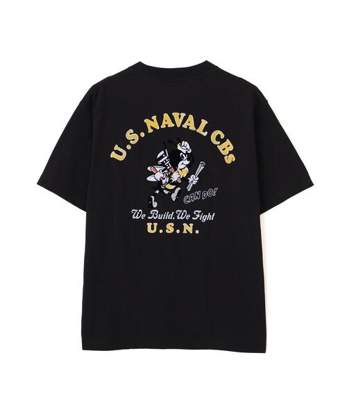 AVIREX(アヴィレックス)の「U.S. NAVAL CBs FLOCKY T-SHIRT / ユーエス ネイバル シービーズ フロッキー Tシャツ / AVIREX /アヴィレックス(Tシャツ/カットソー・メンズ・ブラック/ネイビー/ホワイト・XX-LARGE/X-LARGE/LARGE/MEDIUM)」の5枚目の写真