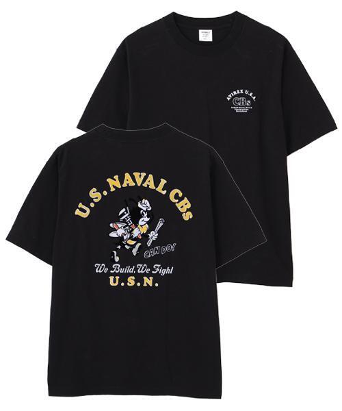 AVIREX(アヴィレックス)の「U.S. NAVAL CBs FLOCKY T-SHIRT / ユーエス ネイバル シービーズ フロッキー Tシャツ / AVIREX /アヴィレックス(Tシャツ/カットソー・メンズ・ブラック/ネイビー/ホワイト・XX-LARGE/X-LARGE/LARGE/MEDIUM)」の2枚目の写真