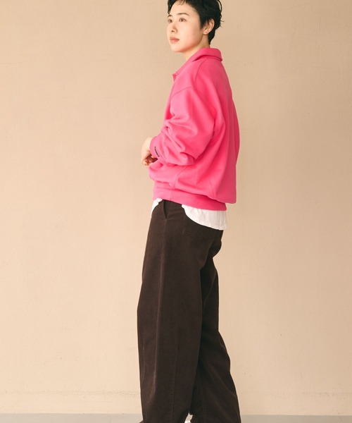 kha:ki(カーキ)の「「KHA:KI / カーキ」SWEAT POLO PULLOVER(Tシャツ/カットソー・レディース・ピンク/ブラウン/アッシュグレー/ブラック・FREE)」の22枚目の写真