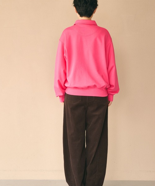 kha:ki(カーキ)の「「KHA:KI / カーキ」SWEAT POLO PULLOVER(Tシャツ/カットソー・レディース・ピンク/ブラウン/アッシュグレー/ブラック・FREE)」の5枚目の写真