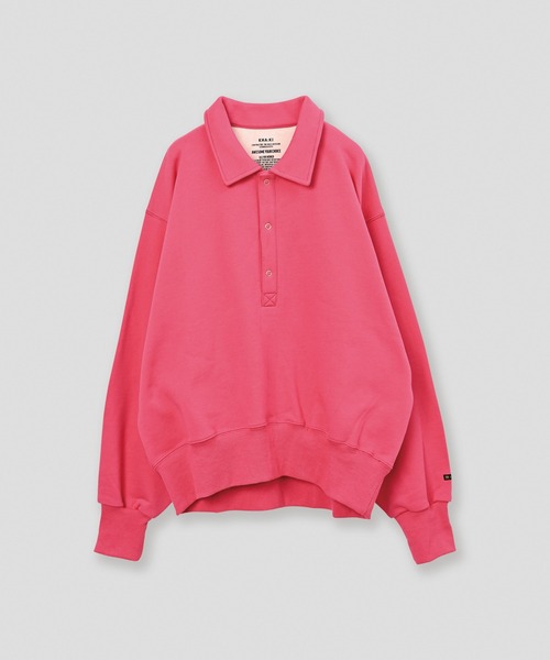 kha:ki(カーキ)の「「KHA:KI / カーキ」SWEAT POLO PULLOVER(Tシャツ/カットソー・レディース・ピンク/ブラウン/アッシュグレー/ブラック・FREE)」の6枚目の写真