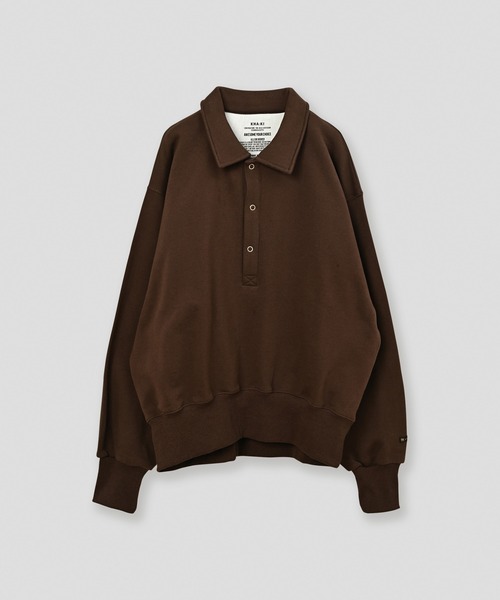 kha:ki(カーキ)の「「KHA:KI / カーキ」SWEAT POLO PULLOVER(Tシャツ/カットソー・レディース・ピンク/ブラウン/アッシュグレー/ブラック・FREE)」の7枚目の写真