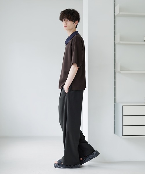 ETELIO（エテリオ）の「襟切替ハーフジップ【接触冷感/イージーケア】（その他トップス・メンズ・ブラック系/ブラウン系/グレー系/ホワイト系・S/M/L/XL）」の20枚目の写真