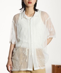 INDIA IS BEAUTIFUL | 【ROSE BUD別注】INDIA IS BEAUTIFUL/EMBROIDERED SHEER TULLE SHIRT(シャツ/ブラウス)
