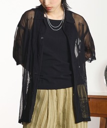 INDIA IS BEAUTIFUL | 【ROSE BUD別注】INDIA IS BEAUTIFUL/EMBROIDERED SHEER TULLE SHIRT(シャツ/ブラウス)