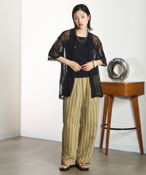 INDIA IS BEAUTIFUL（インディアイズビューティフル）の「【ROSE BUD別注】INDIA IS BEAUTIFUL/EMBROIDERED SHEER TULLE SHIRT（シャツ/ブラウス・レディース・ホワイト/ブラック・ONE SIZE）」の7枚目の写真