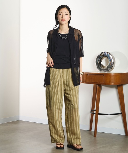 INDIA IS BEAUTIFUL（インディアイズビューティフル）の「【ROSE BUD別注】INDIA IS BEAUTIFUL/EMBROIDERED SHEER TULLE SHIRT（シャツ/ブラウス・レディース・ホワイト/ブラック・ONE SIZE）」の8枚目の写真