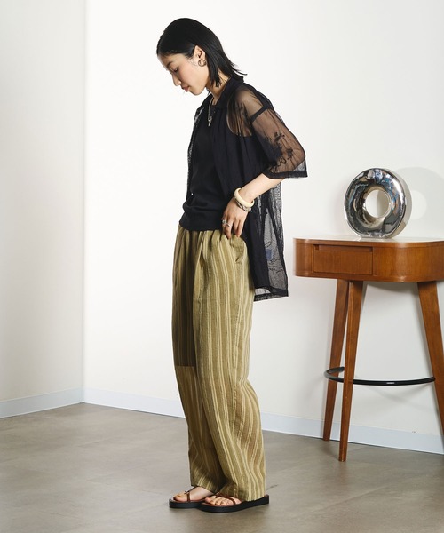 INDIA IS BEAUTIFUL（インディアイズビューティフル）の「【ROSE BUD別注】INDIA IS BEAUTIFUL/EMBROIDERED SHEER TULLE SHIRT（シャツ/ブラウス・レディース・ホワイト/ブラック・ONE SIZE）」の9枚目の写真
